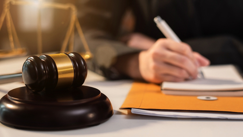 Lawyer singing in documents, filling court records, job responsibilities in office.